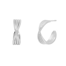 Load image into Gallery viewer, Neve Hoop Earrings in Silver
