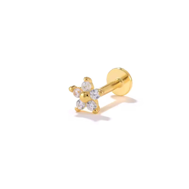 Penny Flat Back Stud Earring in Gold