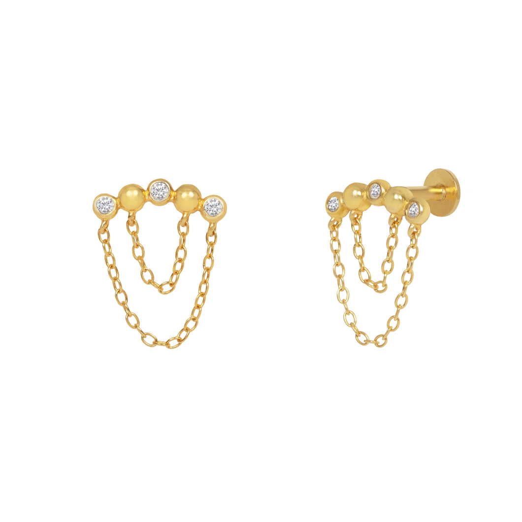 Veronica Flat Back Stud Earring in Gold