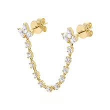 Load image into Gallery viewer, Vogue Chain Double Stud in Gold
