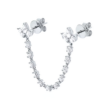 Load image into Gallery viewer, Vogue Chain Double Stud in Silver
